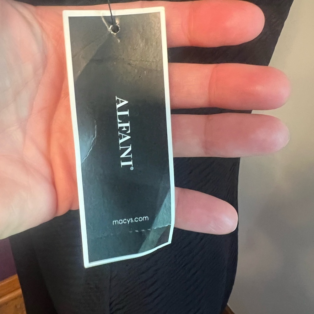 Alfani Little Black Dress with Front Neck to Hem Zipper NWT - Picture 6 of 9